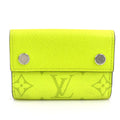 Louis Vuitton Green Yellow Pvc Leather Wallet (Tri-Fold)