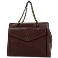 Chanel Brown Leather Handbag Tote Bag