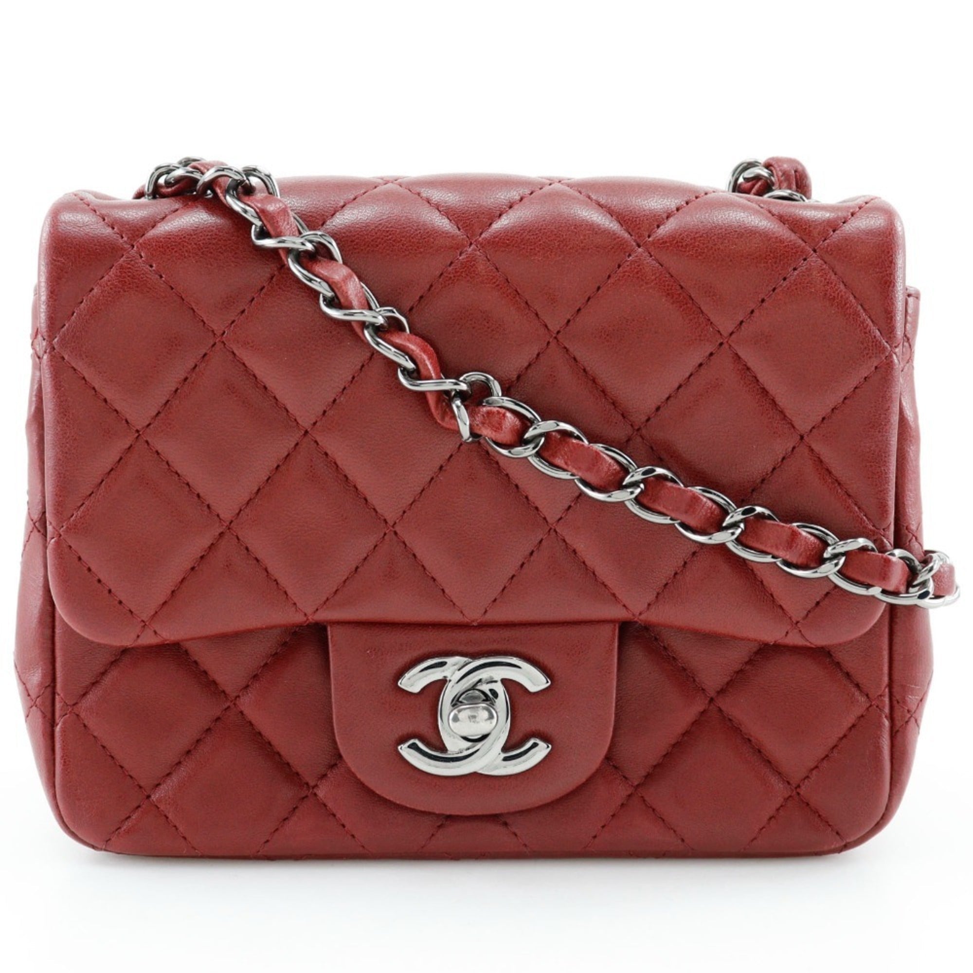 Chanel Red Color Leather Shoulder Bag