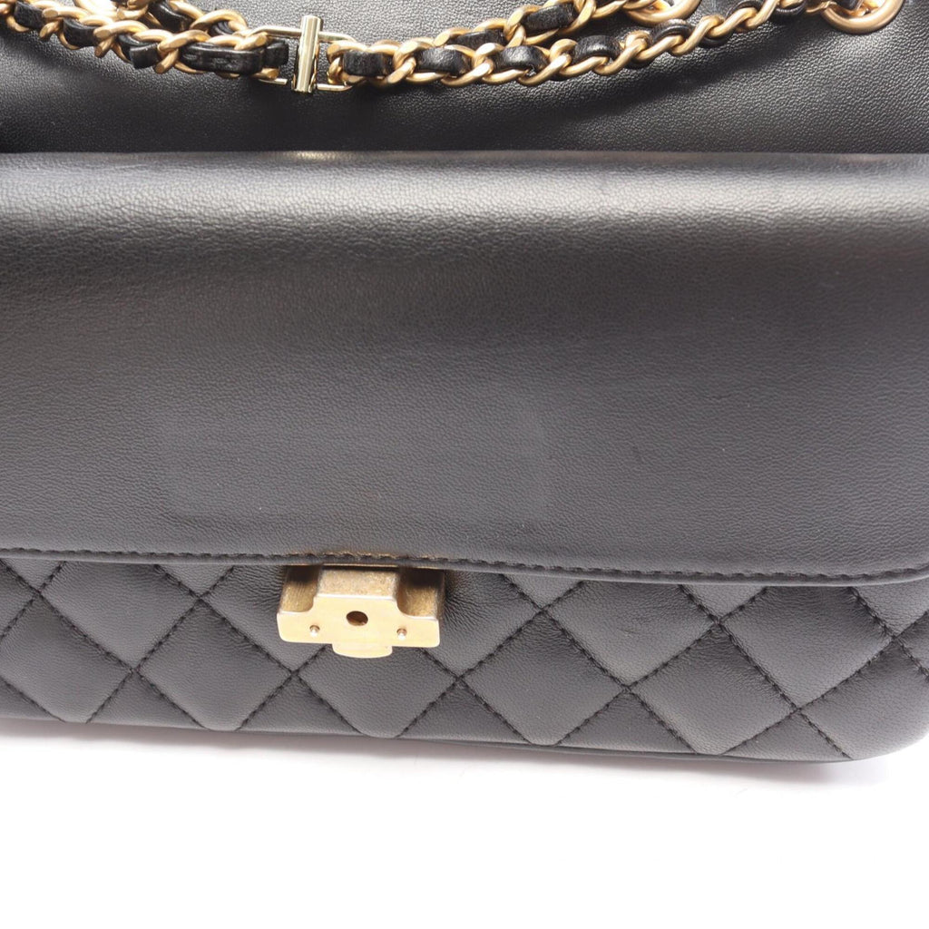 Chanel Black Leather Handbag Shoulder Bag