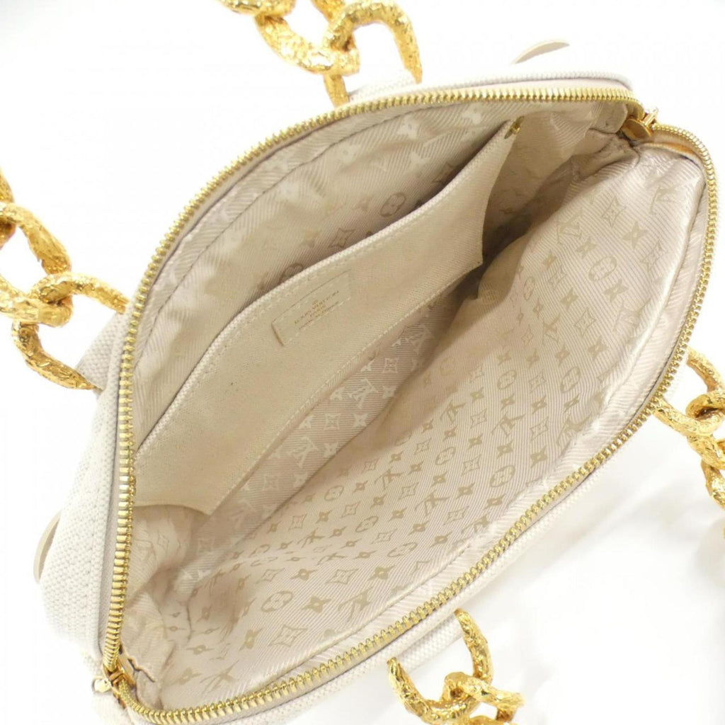 Louis Vuitton Lv Off White Canvas Handbag