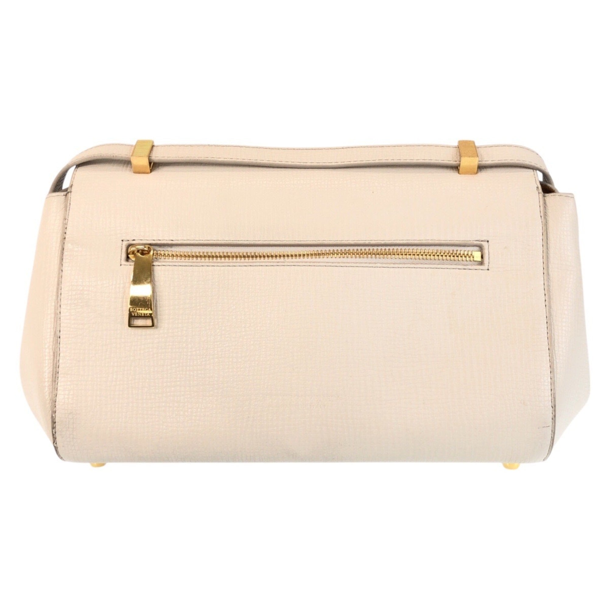 Bottega Veneta Ivory Leather Shoulder Bag