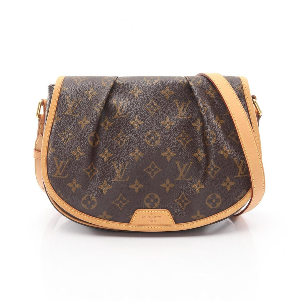 Louis Vuitton Brown Coated Canvas Leather Handbag Shoulder Bag