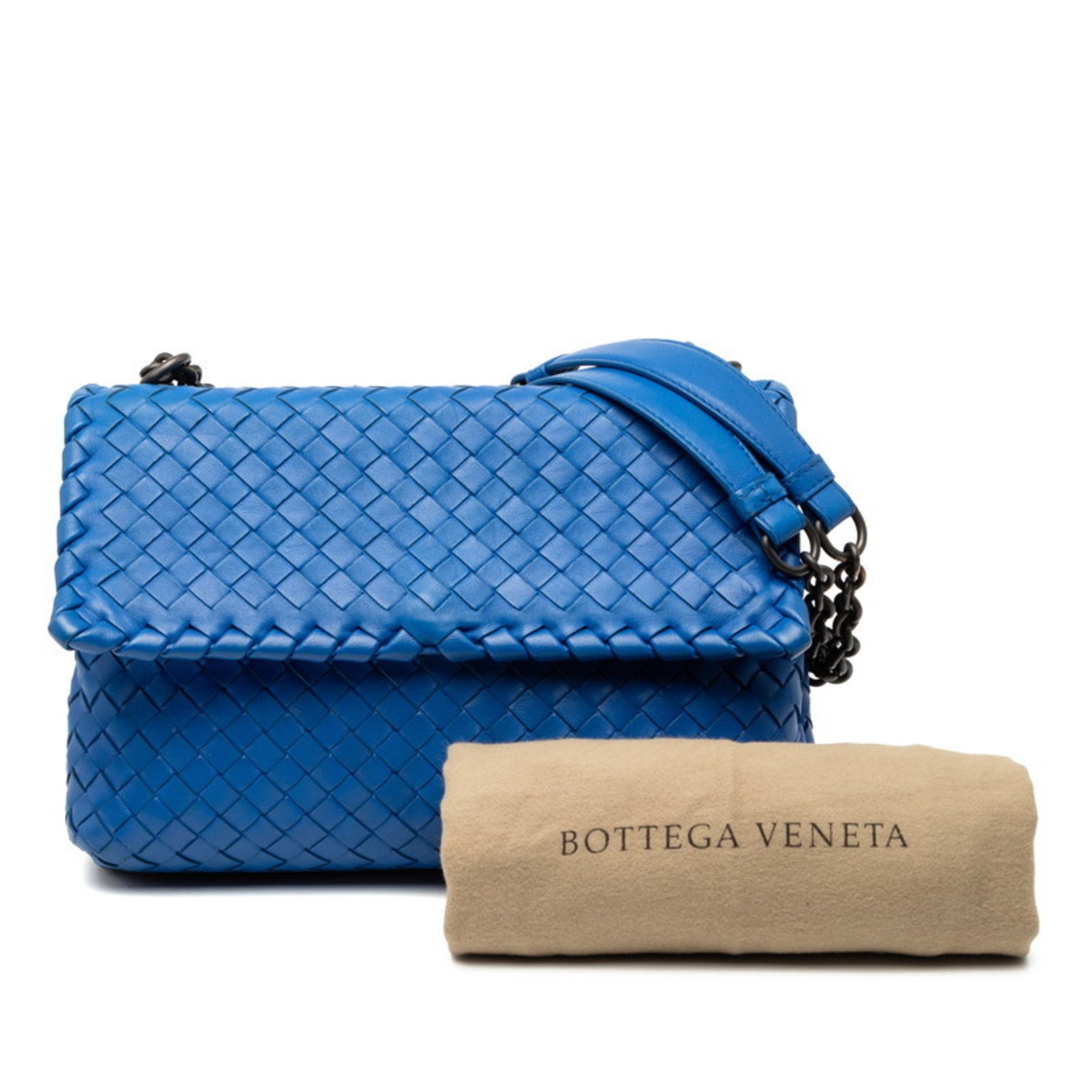 Bottega Veneta Blue Leather Shoulder Bag