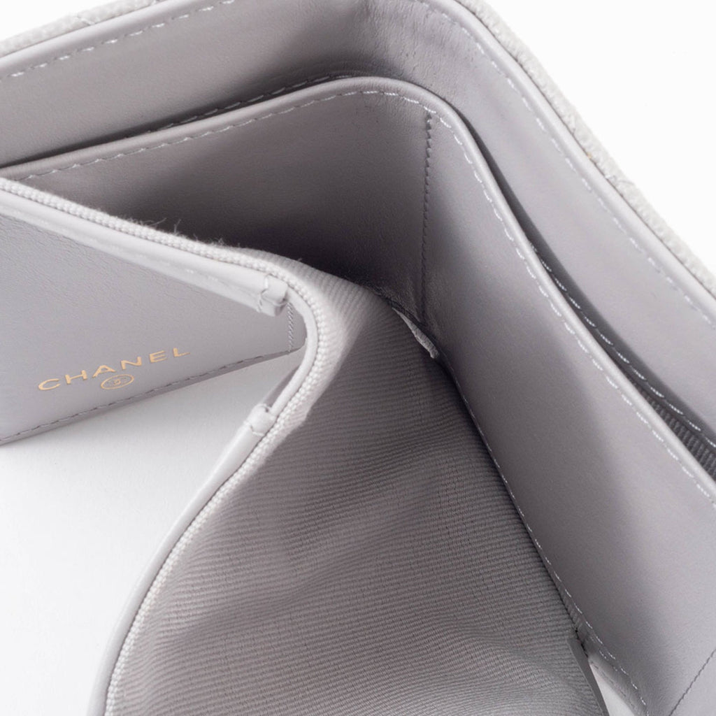 Chanel Grayish Leather Wallet (Tri-Fold)