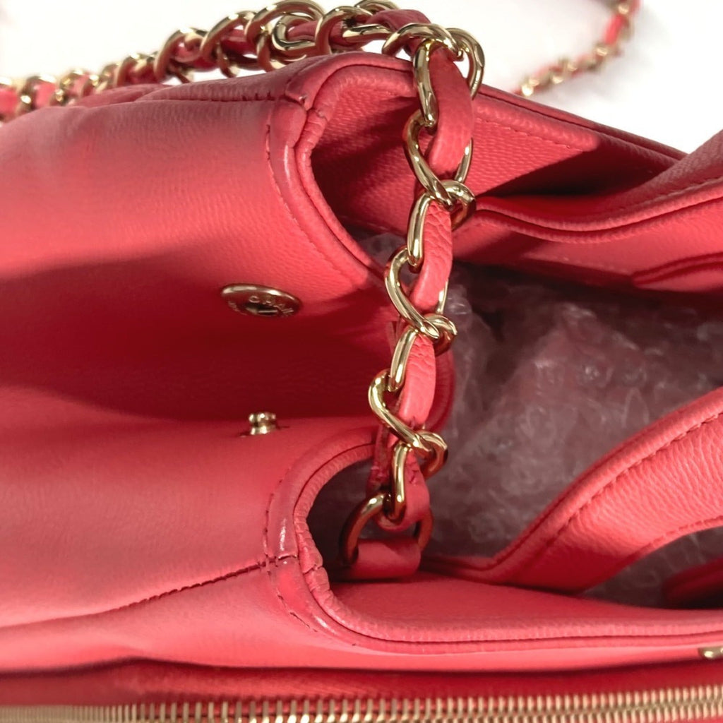 Chanel Pink Grained Calfskin Shoulder Bag Tote Bag