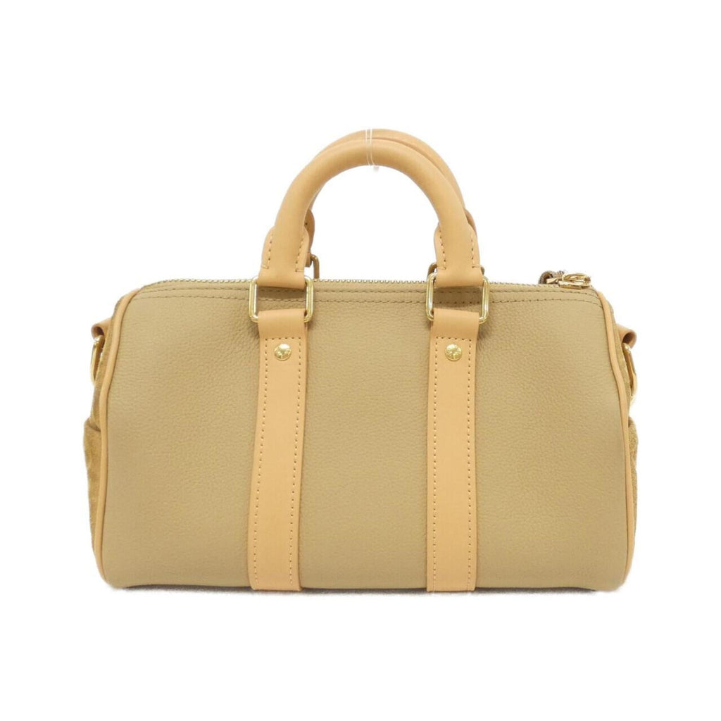 Louis Vuitton Beige Coated Canvas Leather Boston Bag