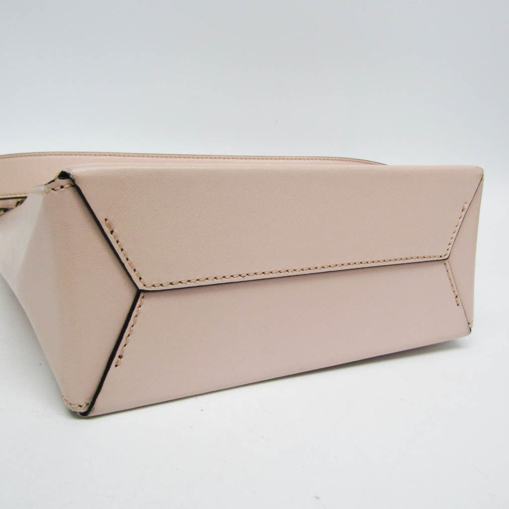 Fendi Black Light Beige Light Pink Leather Handbag Shoulder Bag