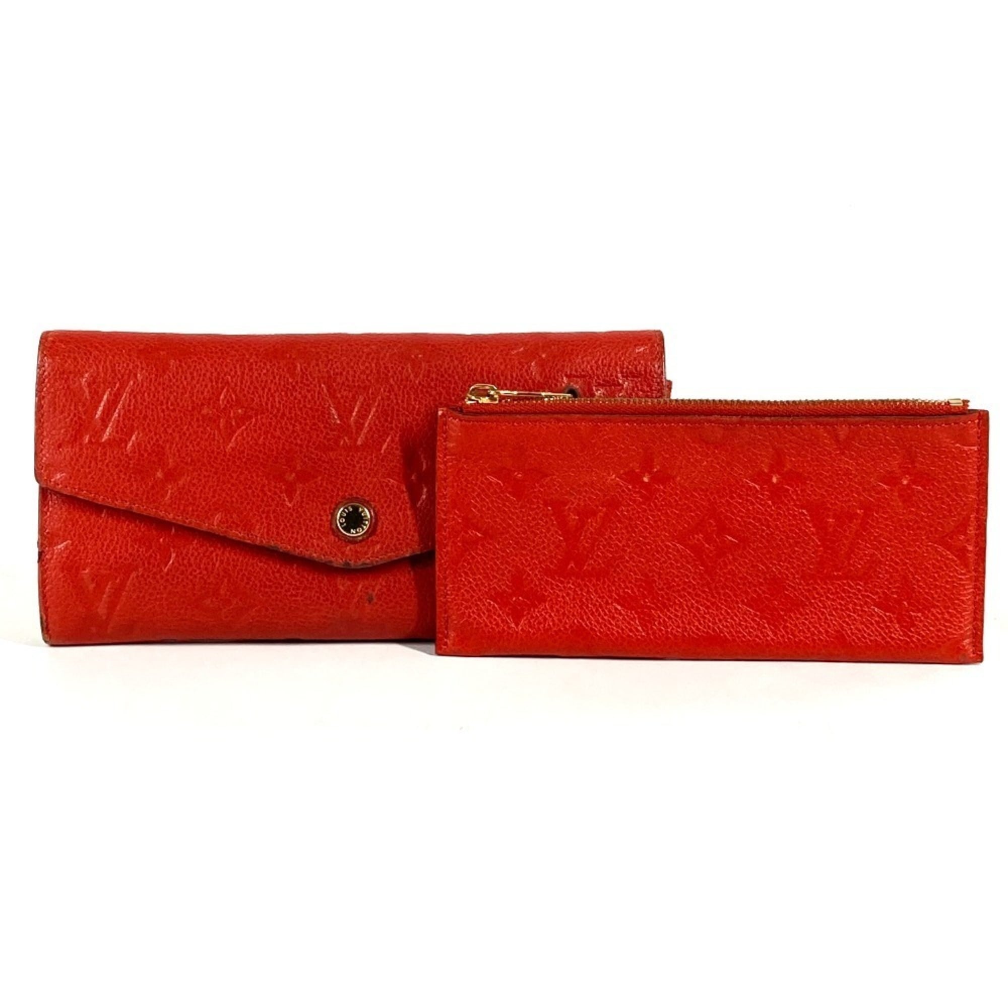 Louis Vuitton Auriane Red Color Monogram Empreinte Long Wallet