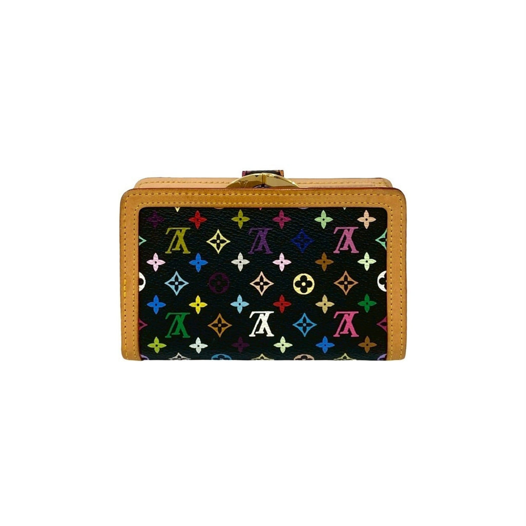 Louis Vuitton Black Brown Multi-Color Leather Pvc Wallet