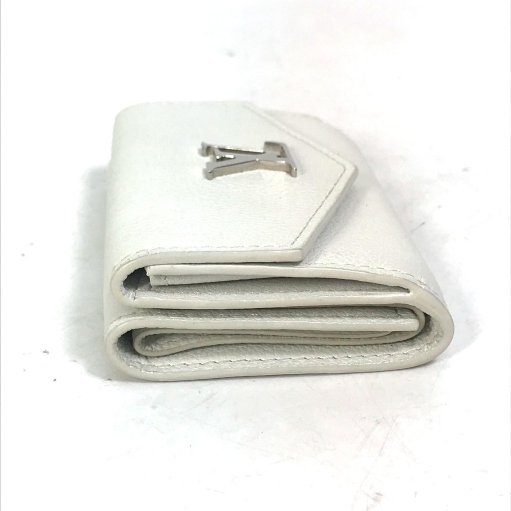 Louis Vuitton White Leather Wallet (Tri-Fold)