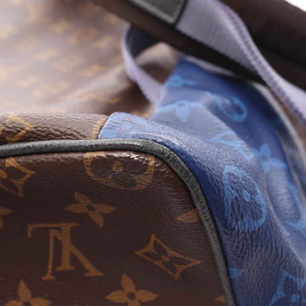 Louis Vuitton Black Blue Brown Monogram Pvc Coated Canvas Leather Backpack