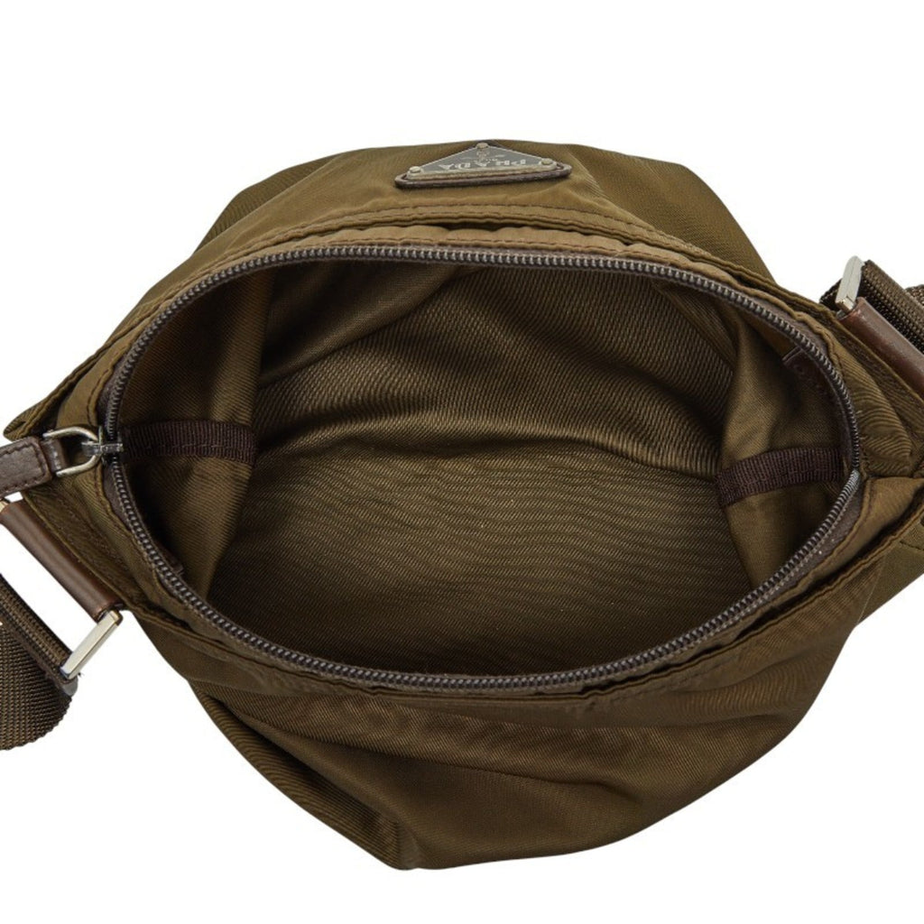 Prada Green Khaki Nylon Shoulder Bag