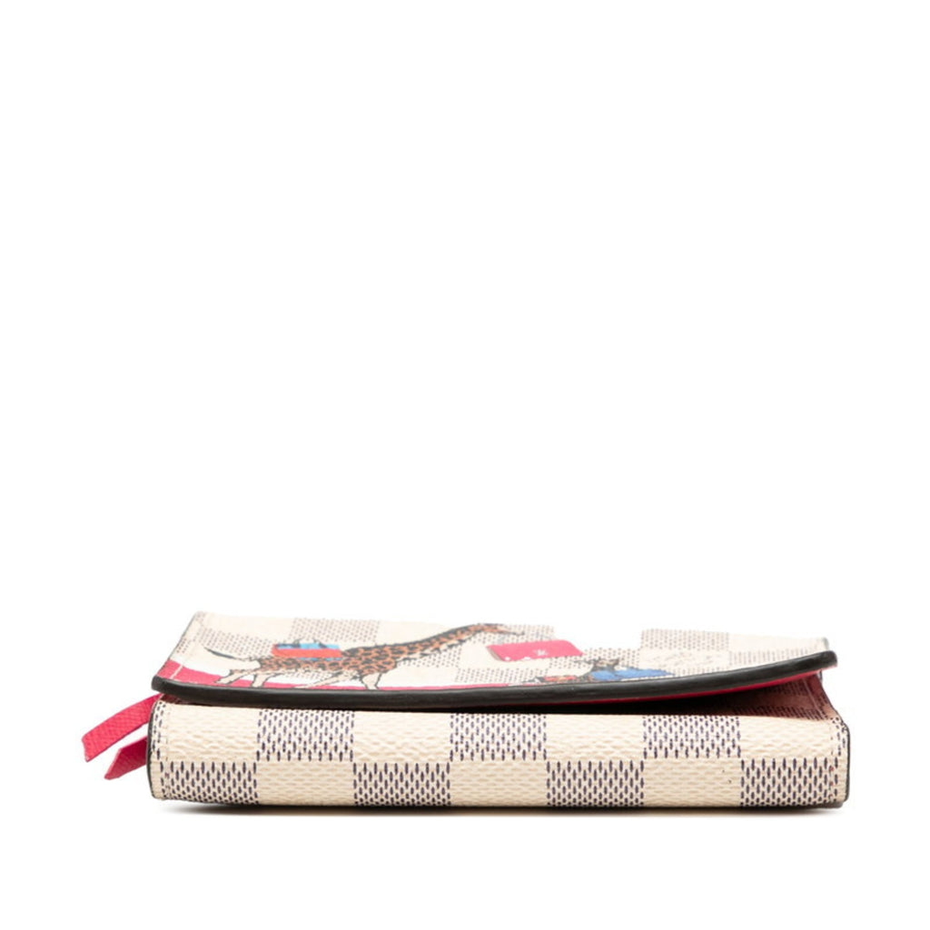 Louis Vuitton Multi-Color White Pvc Leather Wallet (Tri-Fold)