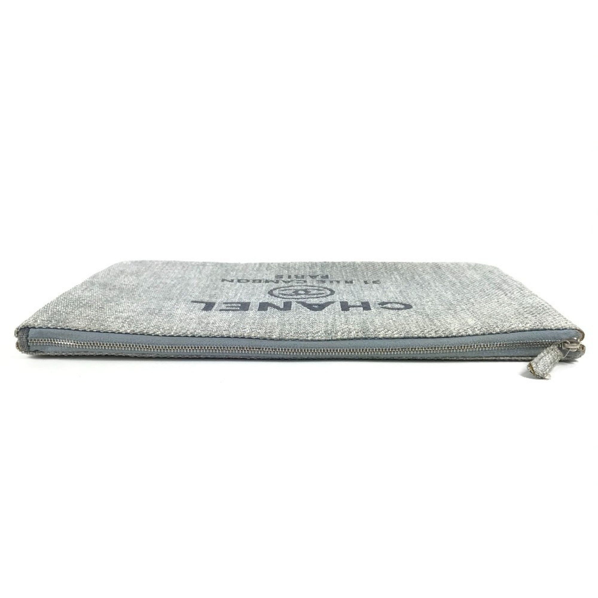 Chanel Blue Canvas Clutch Bag Pouch