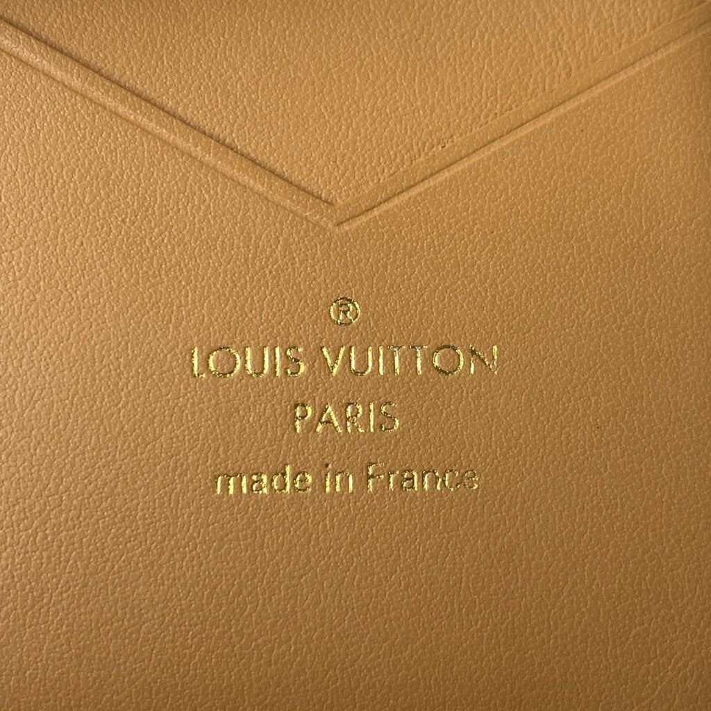Louis Vuitton Beige Black Leather Wallet