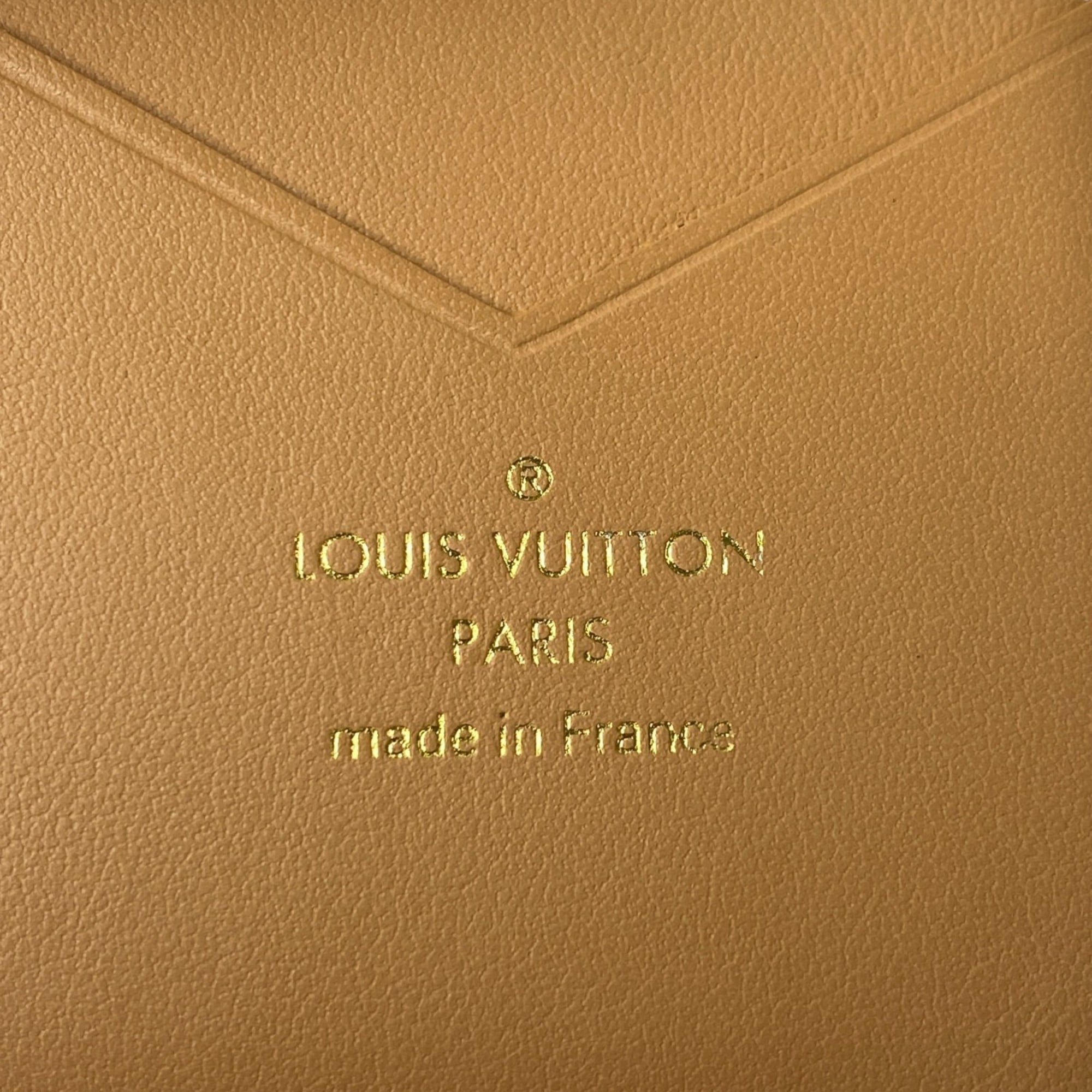 Louis Vuitton Beige Black Leather Wallet
