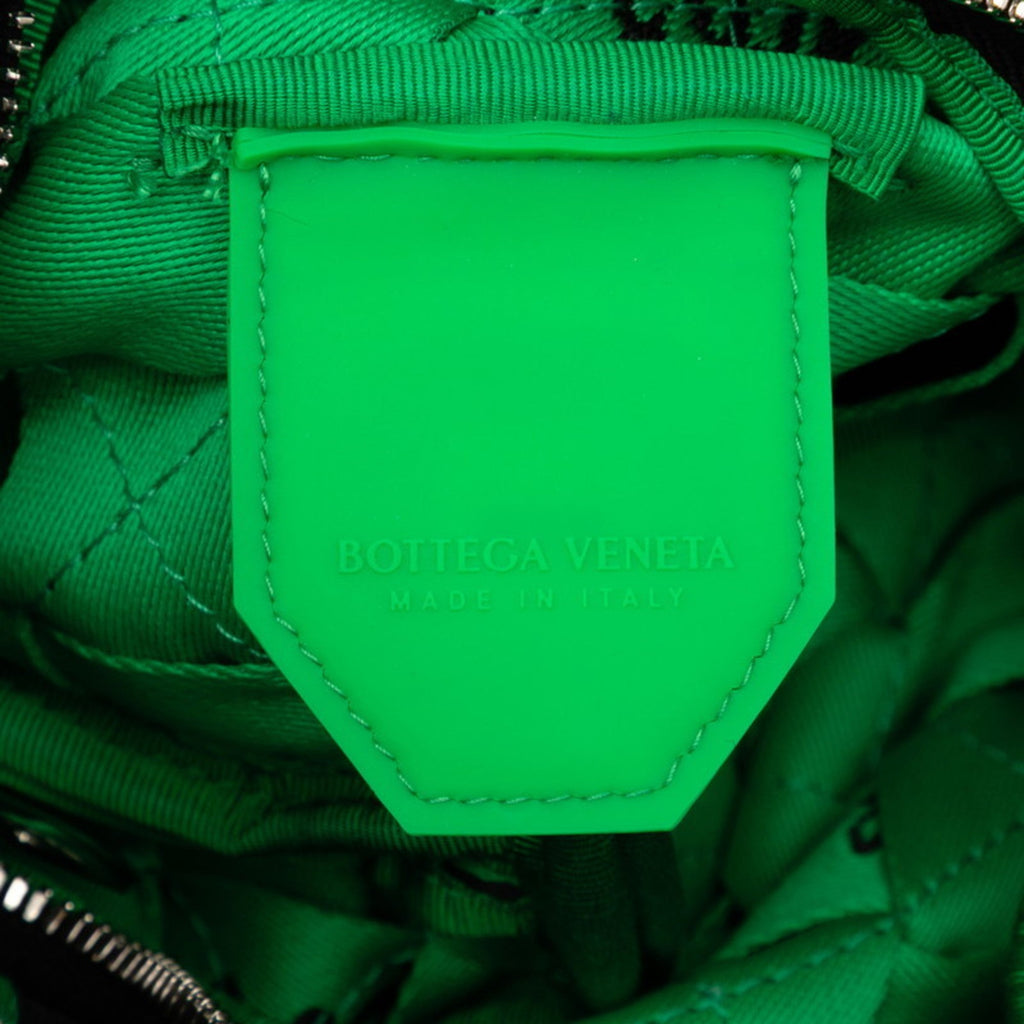 Bottega Veneta Black Green Polyester Handbag Shoulder Bag