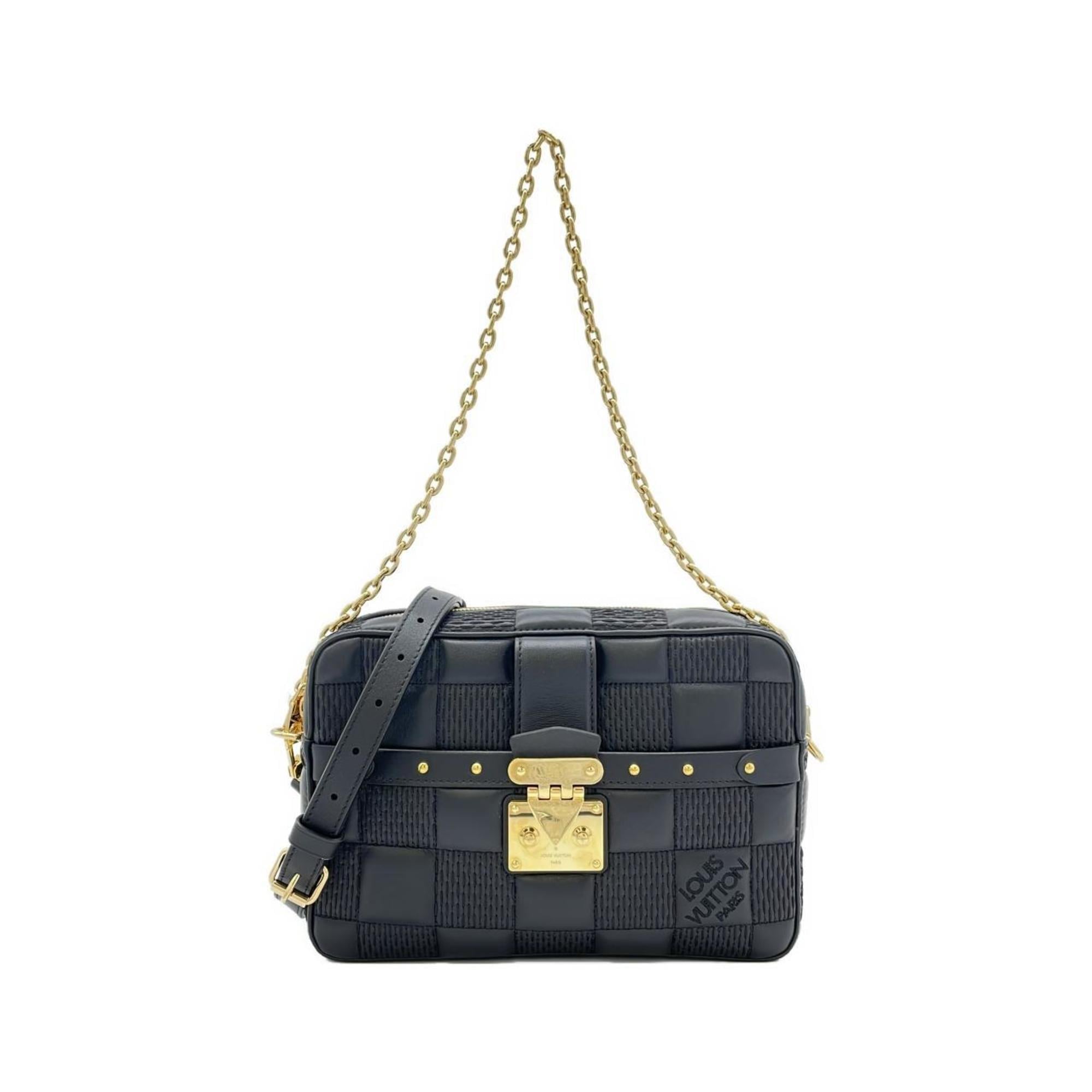 Louis Vuitton Black Leather Shoulder Bag