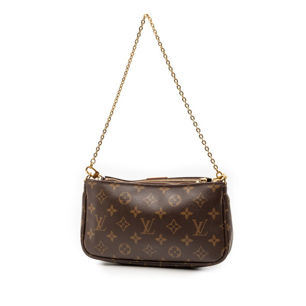 Louis Vuitton Brown Pvc Leather Handbag Pochette Shoulder Bag
