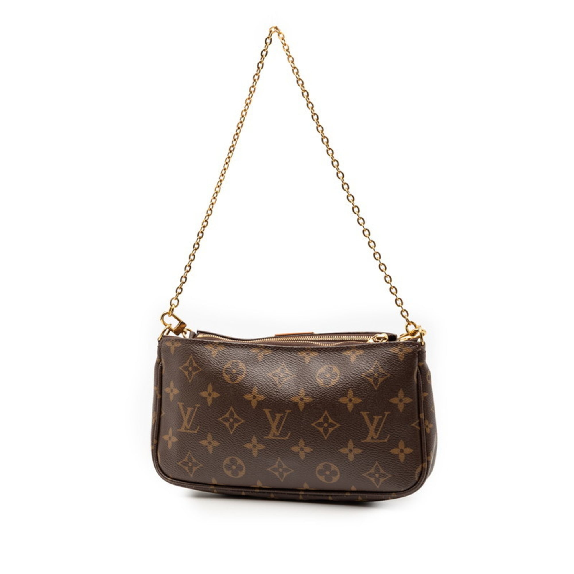 Louis Vuitton Brown Pvc Leather Handbag Pochette Shoulder Bag