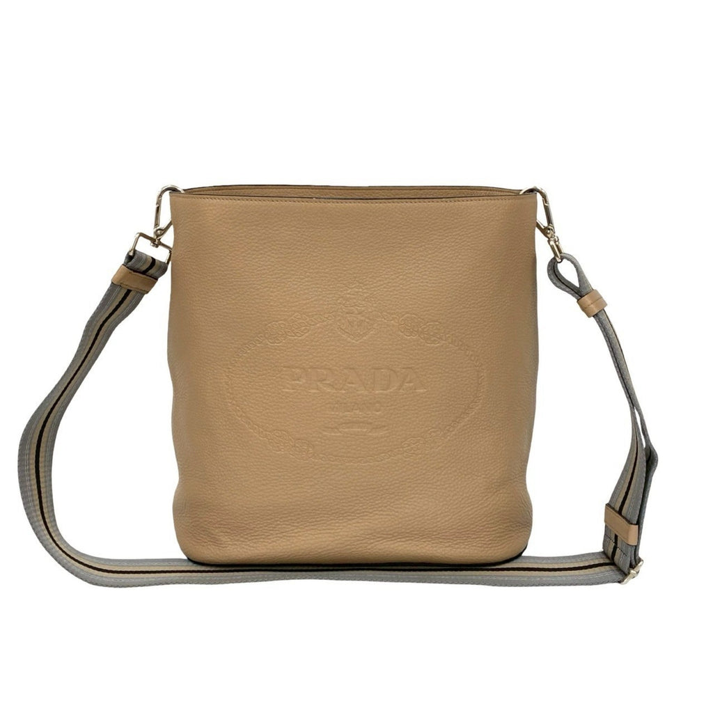 Prada Beige Leather Pochette Shoulder Bag