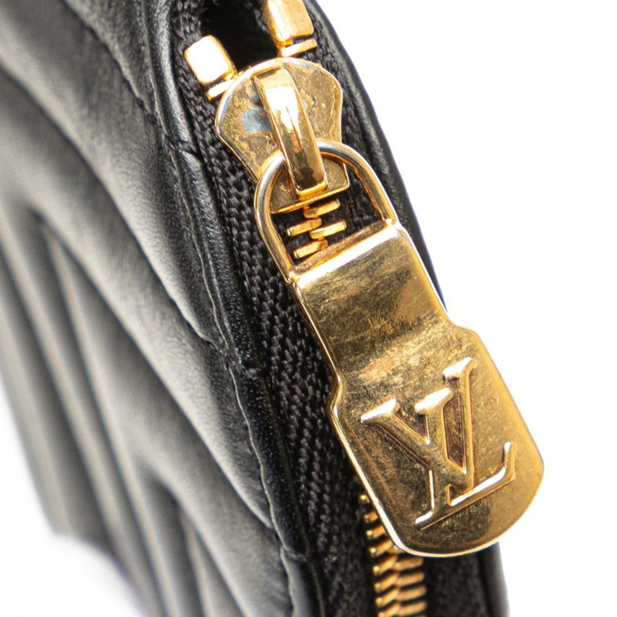 Louis Vuitton Black Noir Leather Pochette Shoulder Bag