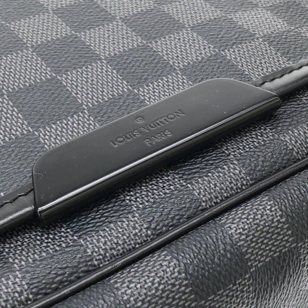 Louis Vuitton Dark Gray Graphite Gray Coated Canvas Shoulder Bag