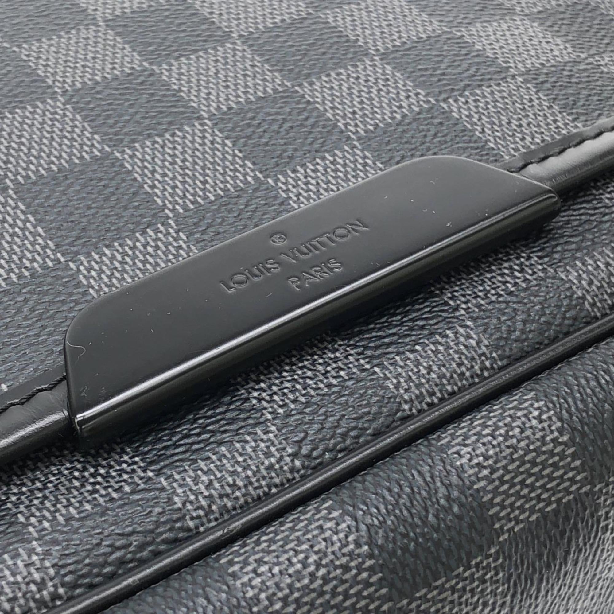 Louis Vuitton Dark Gray Graphite Gray Coated Canvas Shoulder Bag