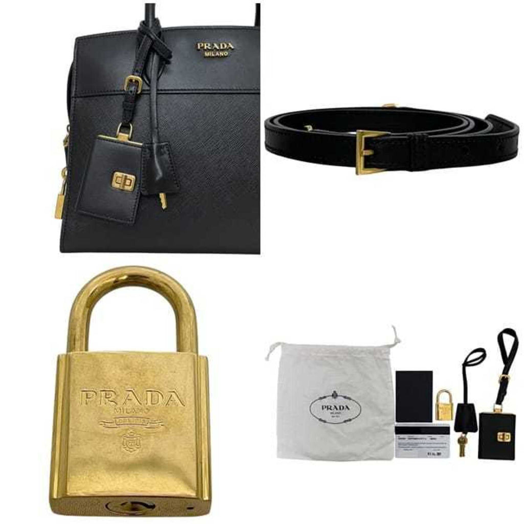 Prada Black Nero Leather Handbag Shoulder Bag