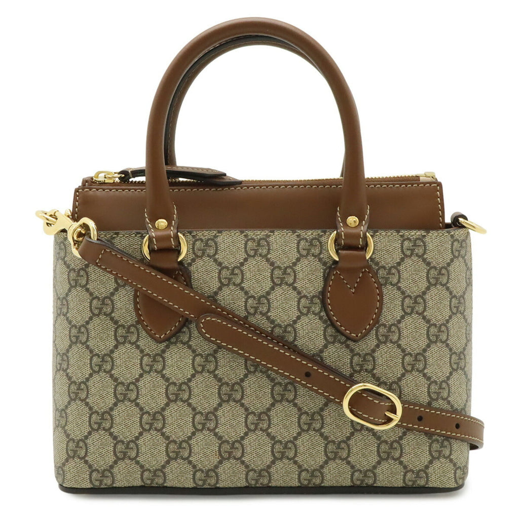 Gucci Beige Brown Gg Supreme Canvas Handbag Shoulder Bag (Pre-Owned)