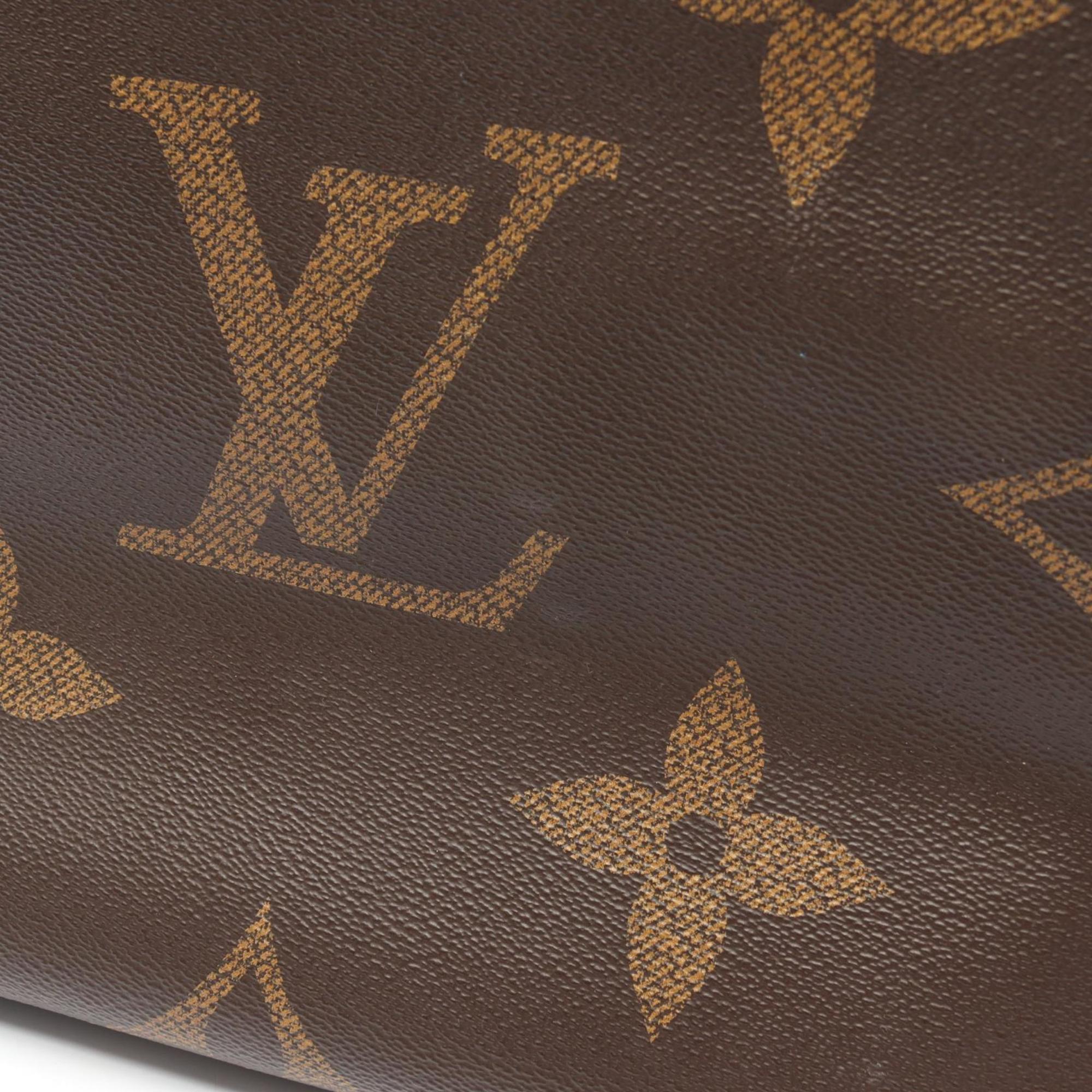 Louis Vuitton Beige Brown Coated Canvas Tote Bag