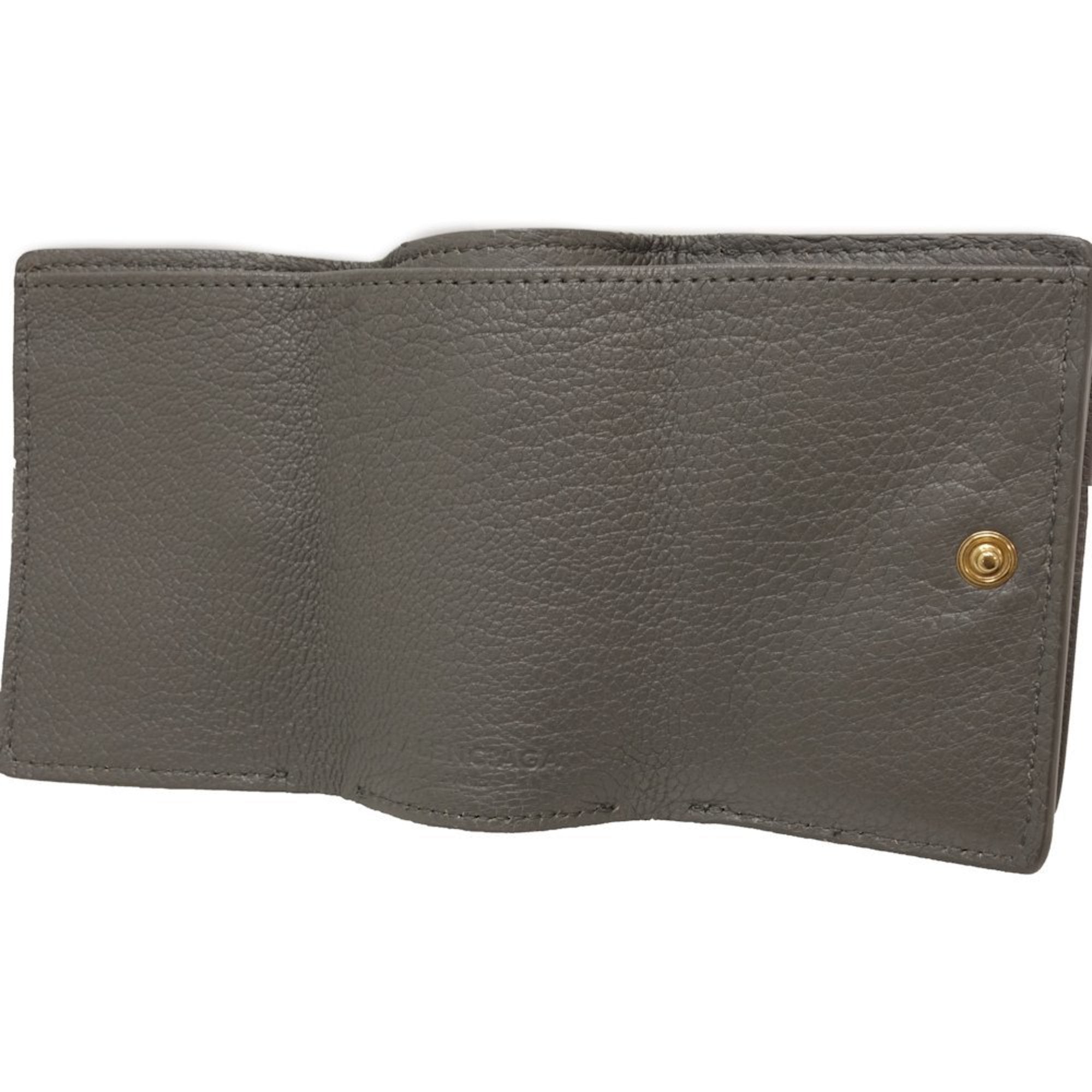 Balenciaga Gray Leather Wallet (Tri-Fold)