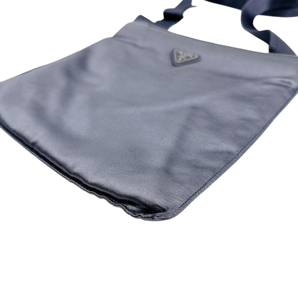 Prada Gray Satin Pochette Shoulder Bag