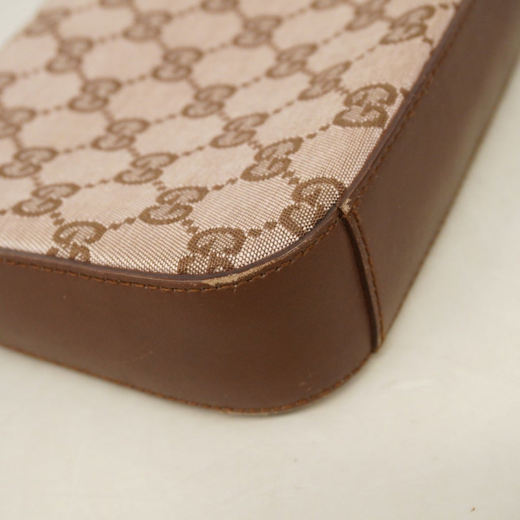 Gucci Brown Canvas Leather Handbag (Pre-Owned)
