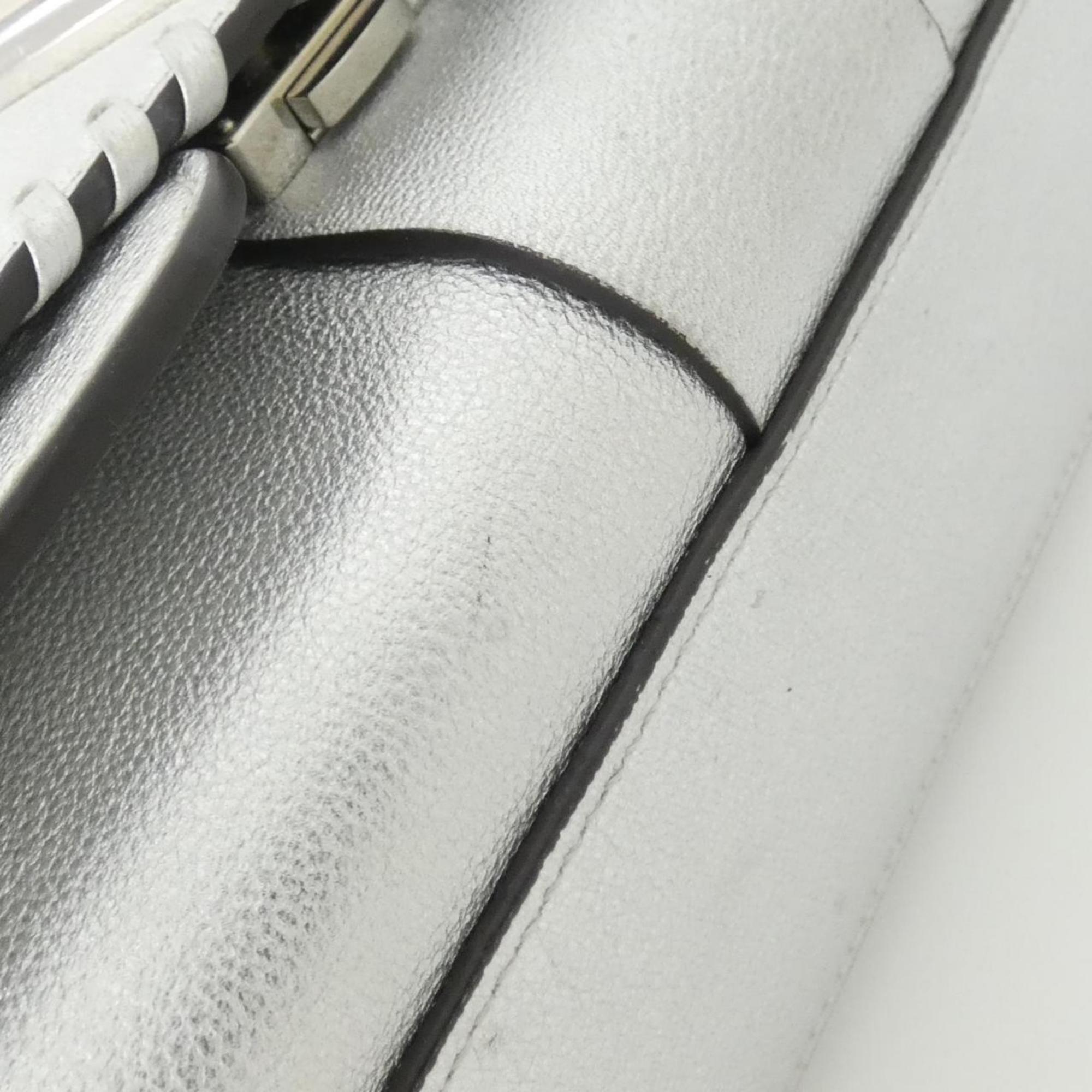 Louis Vuitton Silver Leather Handbag Shoulder Bag