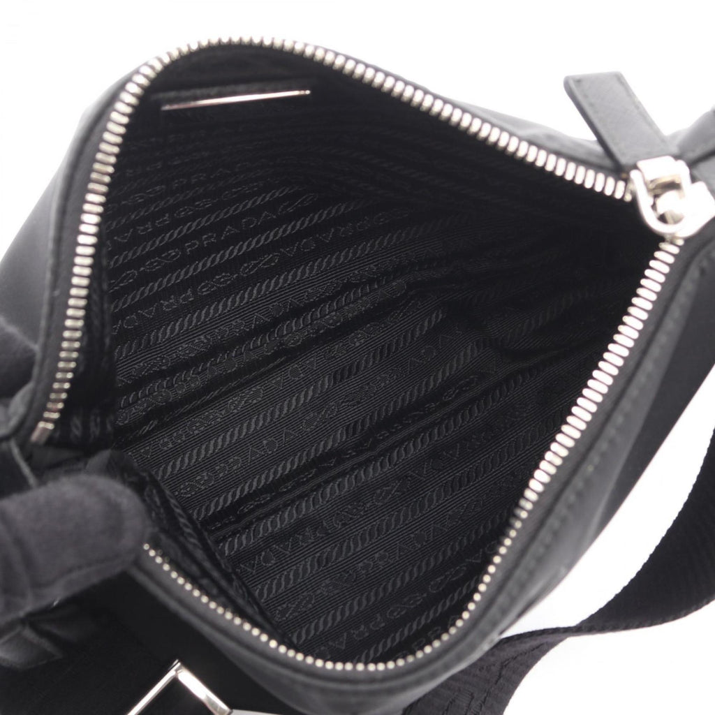 Prada Black Nylon Saffiano Triangle Shoulder Bag