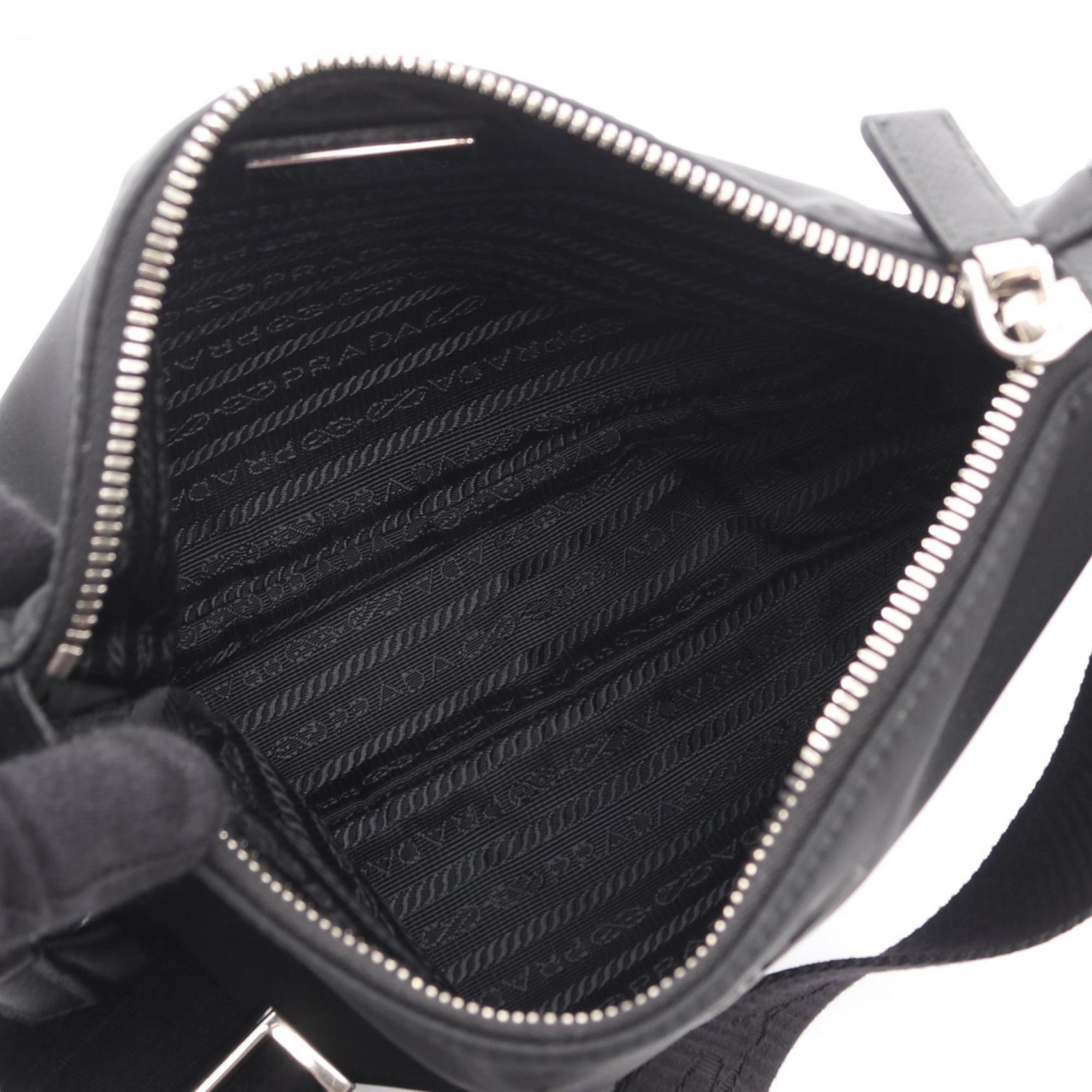 Prada Black Nylon Saffiano Triangle Shoulder Bag