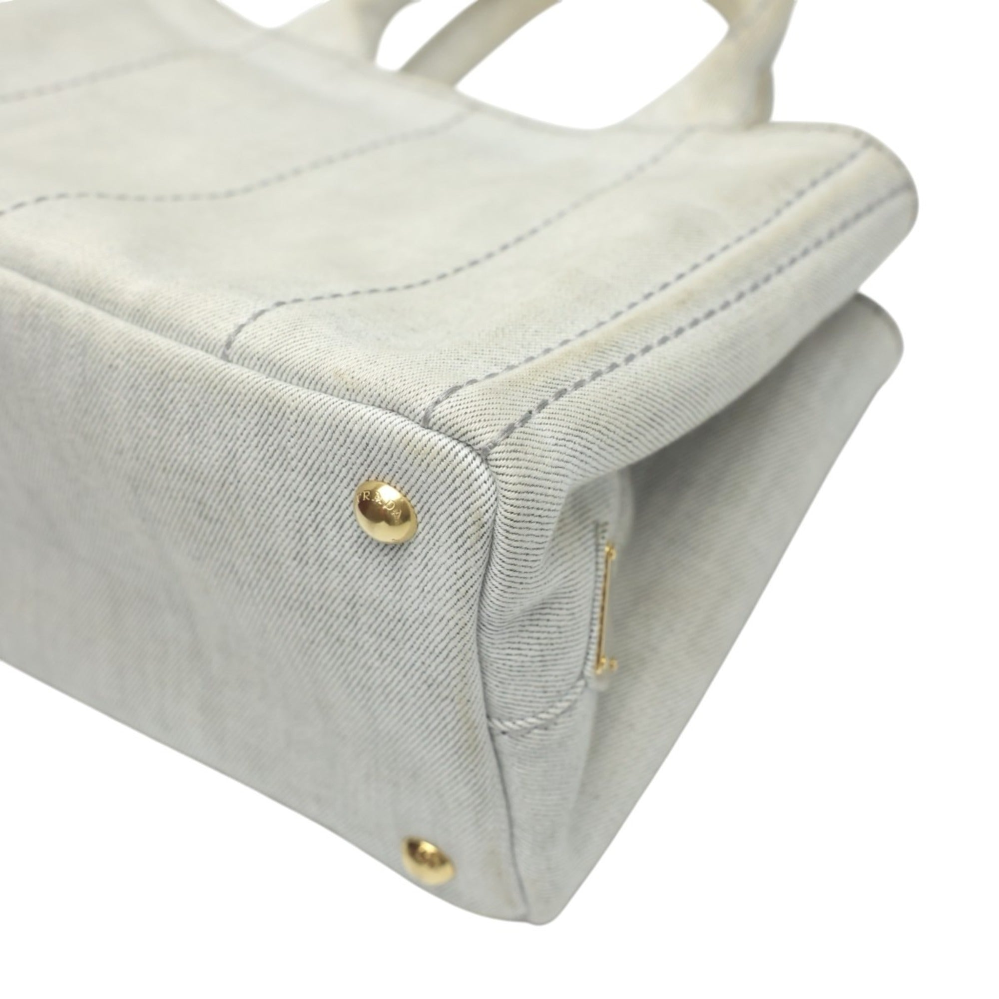 Prada White Canvas Tote Bag
