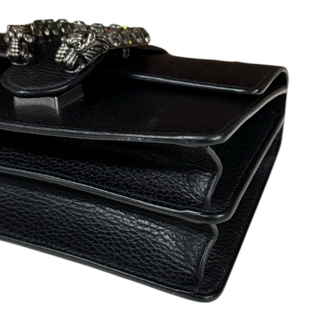 Gucci Black Bamboo Leather Handbag Shoulder Bag (Pre-Owned)