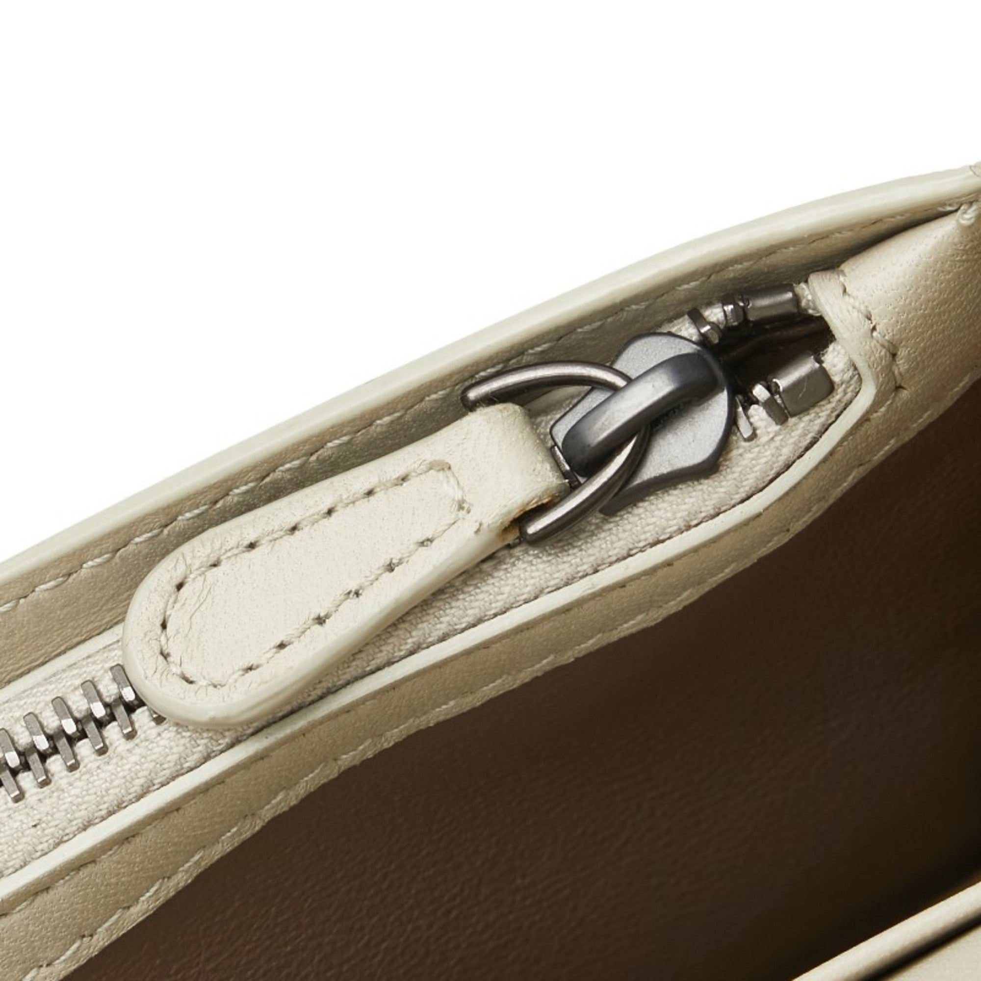 Bottega Veneta Intrecciato Beige Brown Leather Chain/Shoulder Wallet