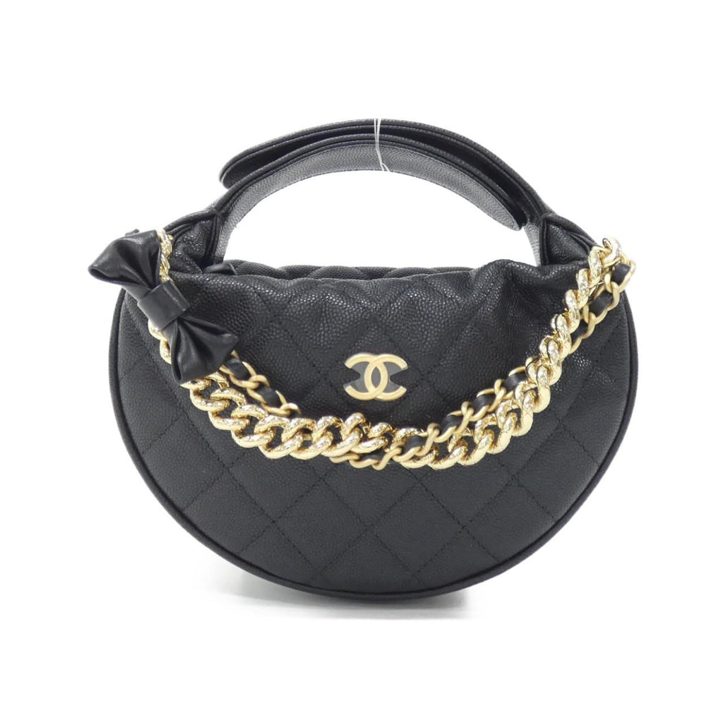 Chanel Black Grained Calfskin Handbag