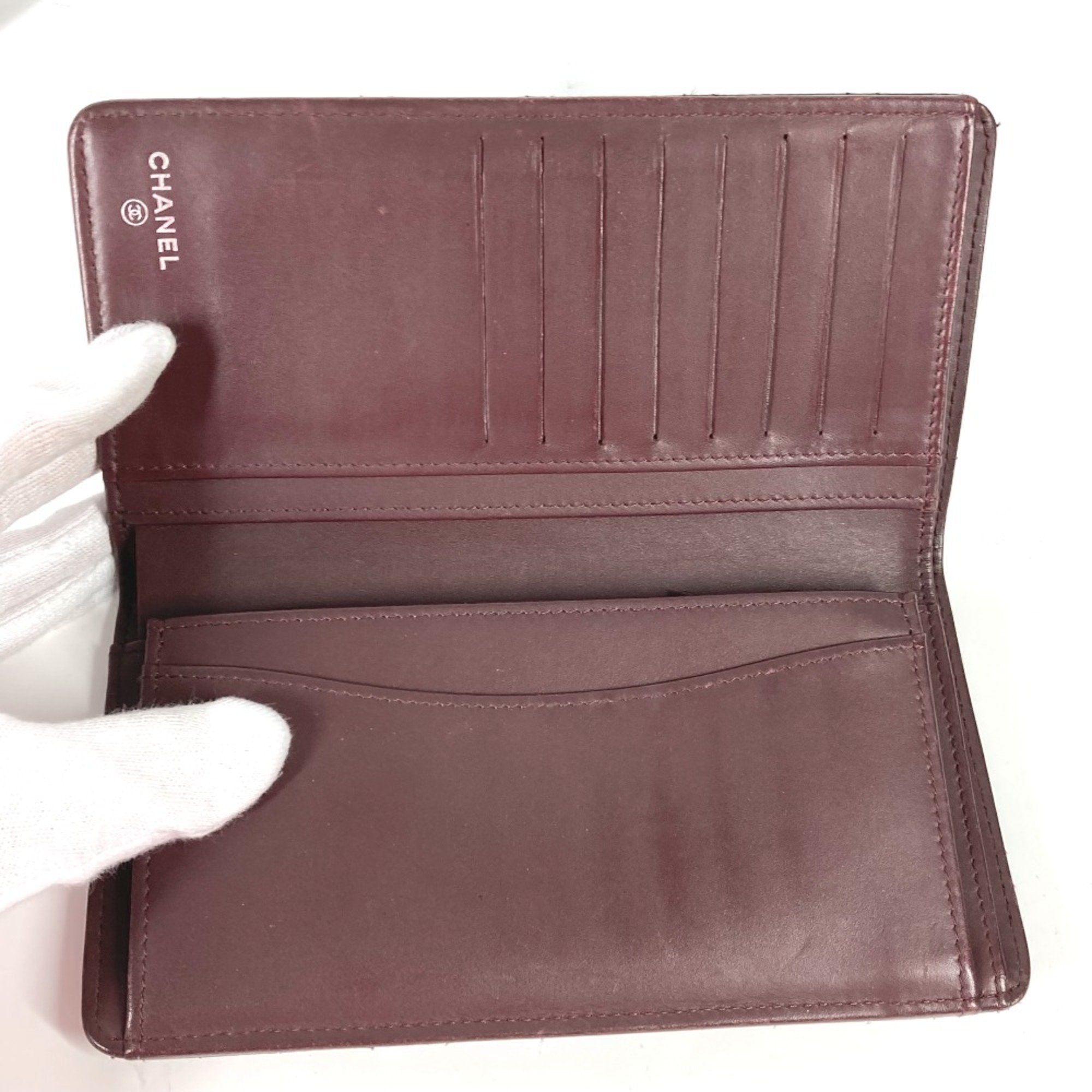Chanel Black Leather Long Wallet (Bi-Fold)