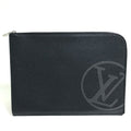 Louis Vuitton Black Noir Leather Clutch Bag Pochette