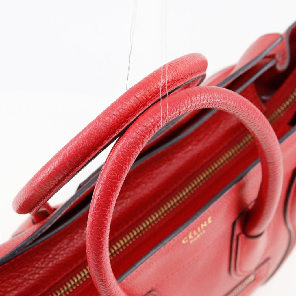Celine Red Color Leather Handbag