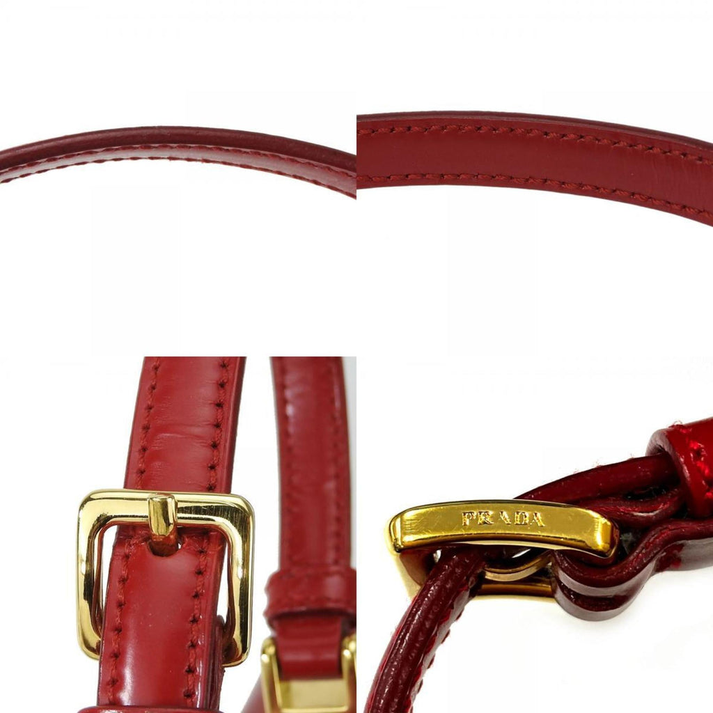 Prada Red Color Leather Handbag