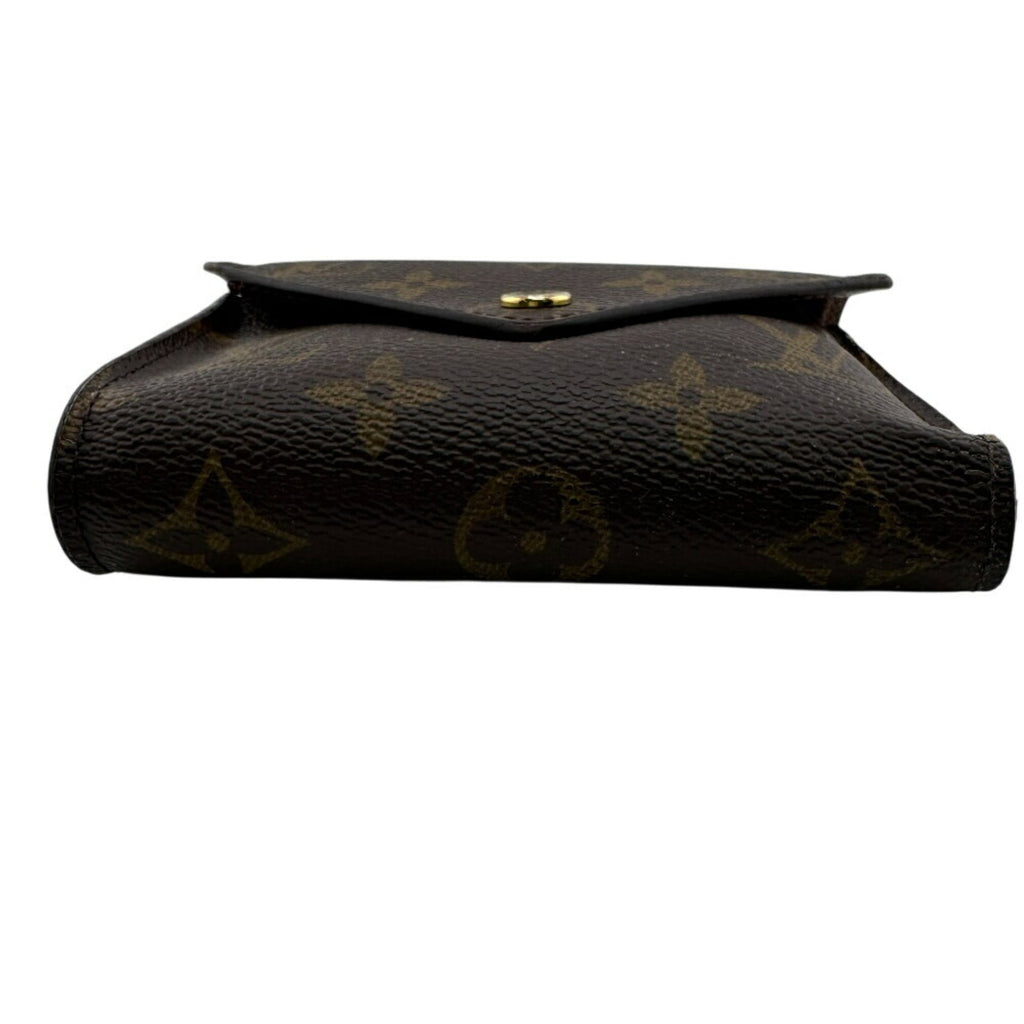 Louis Vuitton Gold Brown Leather Wallet (Tri-Fold)