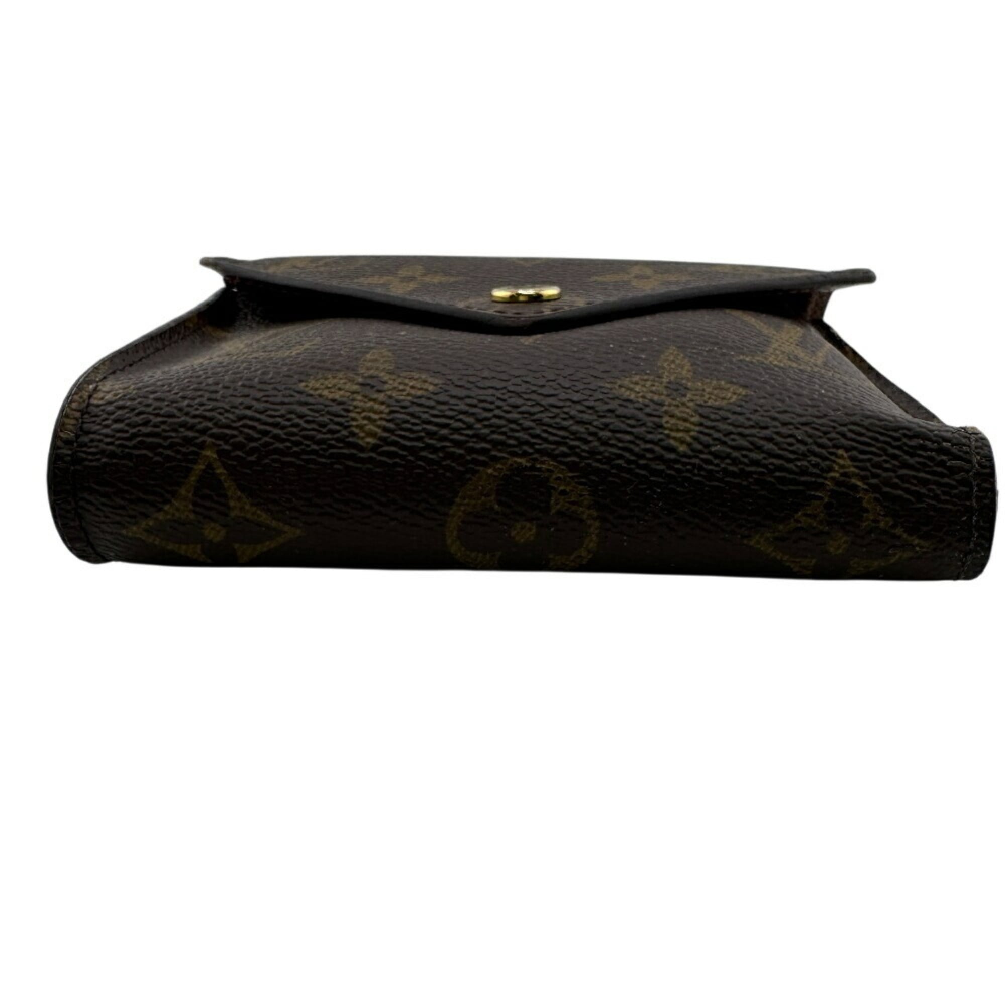 Louis Vuitton Gold Brown Leather Wallet (Tri-Fold)