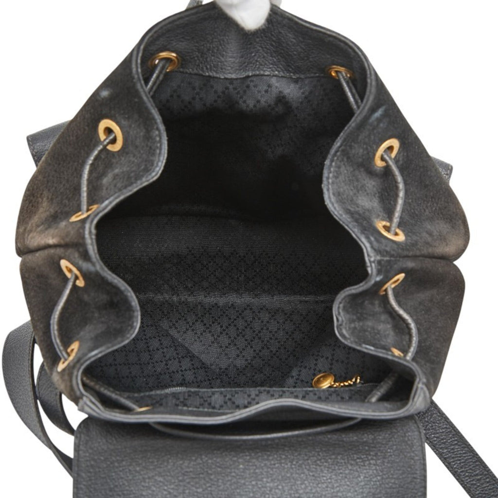 Gucci Black Suede Leather Backpack (Pre-Owned)
