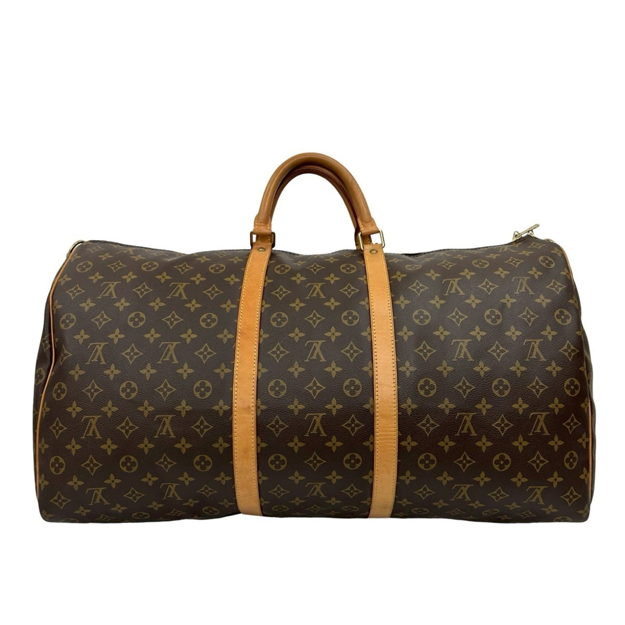 Louis Vuitton Brown Leather Pvc Boston Bag Shoulder Bag